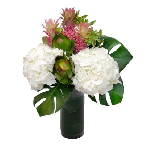 pineapple hydrangeas vase arrangement same day delivery hong kong