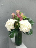 pineapple white hydrangeas vase arrangement same day delivery hong kong