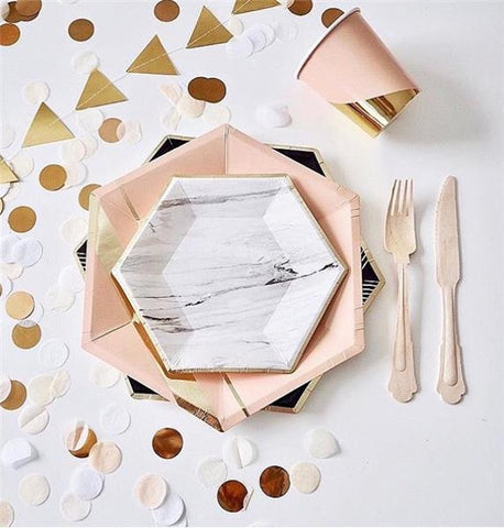 Harlow and Grey marble paper plate