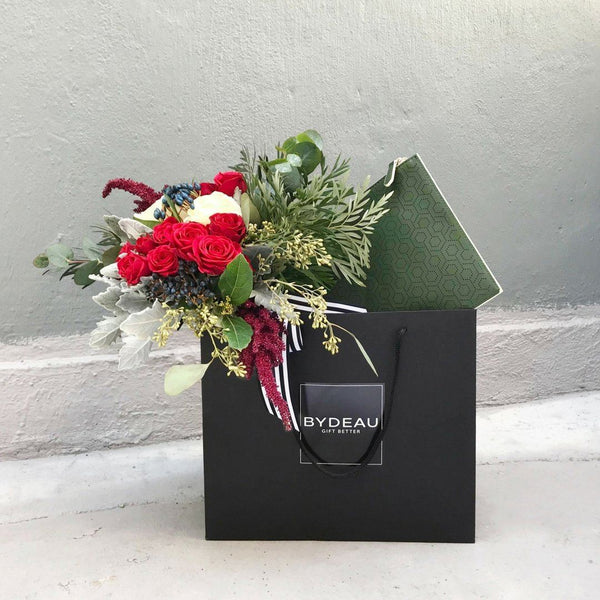 MISCHA x BYDEAU Holiday flower bouquet Folio Pouch Green