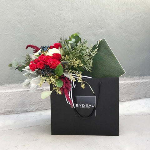 MISCHA x BYDEAU Holiday flower bouquet Folio Pouch Green
