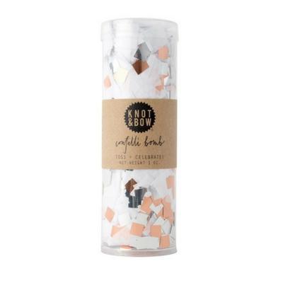 Knot & Bow white + copper confetti bomb| BYDEAU | Gifts for Parties